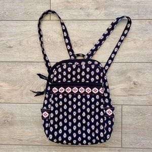 Vintage Vera Bradley Campus backpack retired Classic Black & Red Paisley Print